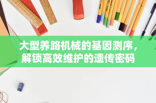 大型养路机械的基因测序，解锁高效维护的遗传密码