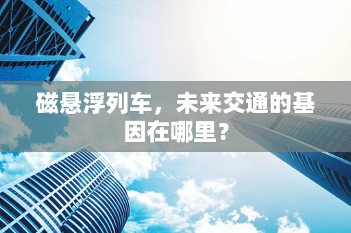 磁悬浮列车，未来交通的基因在哪里？