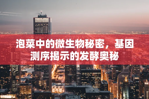 泡菜中的微生物秘密，基因测序揭示的发酵奥秘