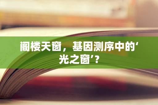 阁楼天窗，基因测序中的‘光之窗’？