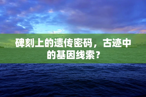 碑刻上的遗传密码，古迹中的基因线索？