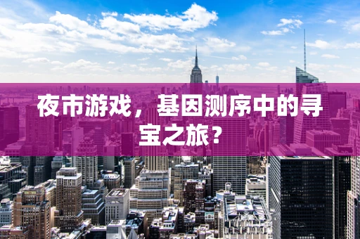 夜市游戏，基因测序中的寻宝之旅？