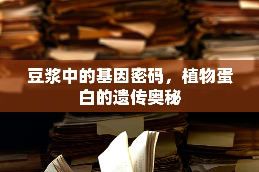豆浆中的基因密码，植物蛋白的遗传奥秘
