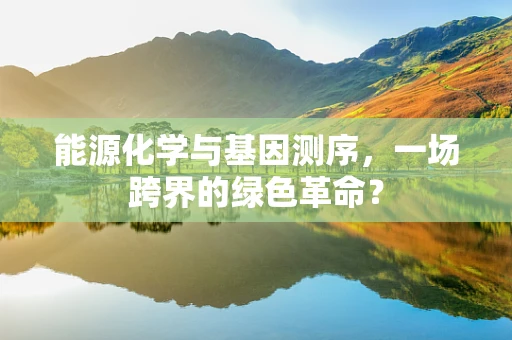 能源化学与基因测序，一场跨界的绿色革命？
