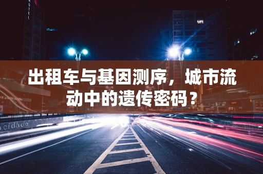 出租车与基因测序，城市流动中的遗传密码？
