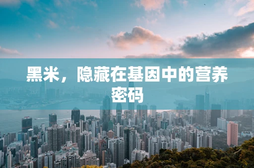 黑米，隐藏在基因中的营养密码