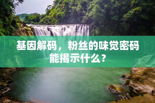基因解码，粉丝的味觉密码能揭示什么？