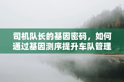 司机队长的基因密码，如何通过基因测序提升车队管理效率？