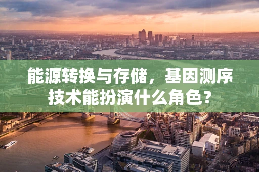 能源转换与存储，基因测序技术能扮演什么角色？