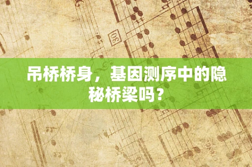 吊桥桥身，基因测序中的隐秘桥梁吗？