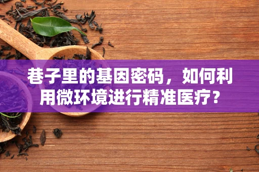 巷子里的基因密码，如何利用微环境进行精准医疗？