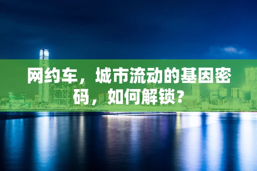 网约车，城市流动的基因密码，如何解锁？
