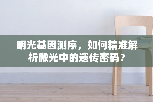 明光基因测序，如何精准解析微光中的遗传密码？